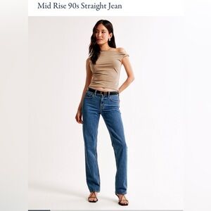 Abercrombie Mid Rise 90s Straight Jean 25W